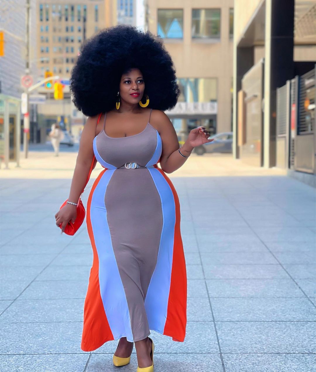 Sexy Plus Size Color Splice Sling Long Dresses