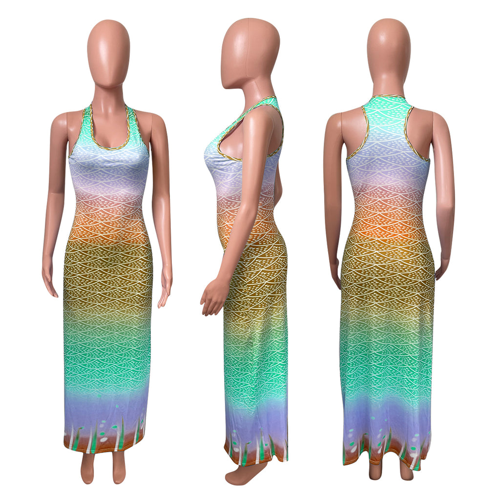Sexy Casual Printed Sleeveless Maxi Dress