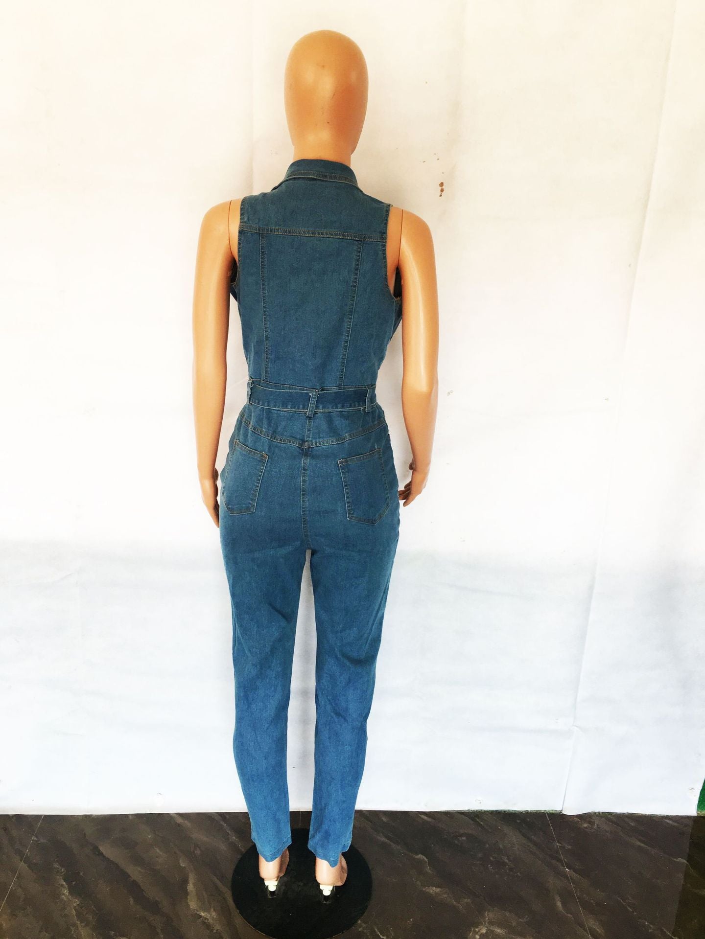 Sexy Fashion Denim Sleeveless Jumpsuit