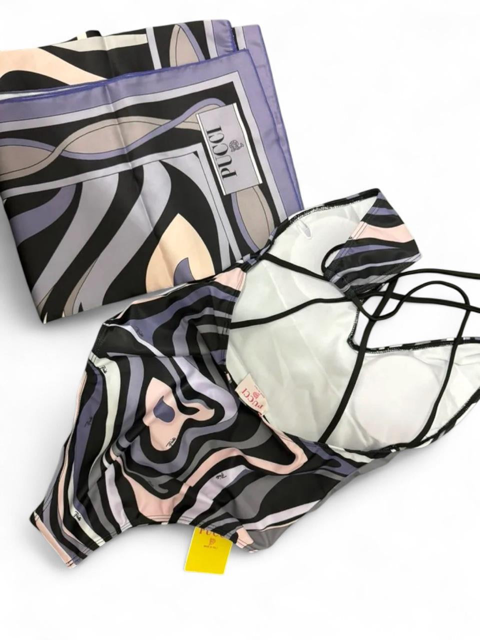 Pucci one piece swimsuit with Scarf wrap and tags