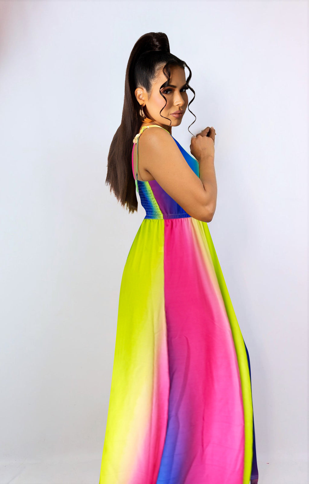 Sexy Gradient Sleeveless Strap Maxi Dress