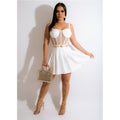 Sexy Sexy Mesh Patchwork Pleated Sling Mini Dress