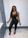 Sexy Casual Solid Sleeveless Slim Jumpsuit