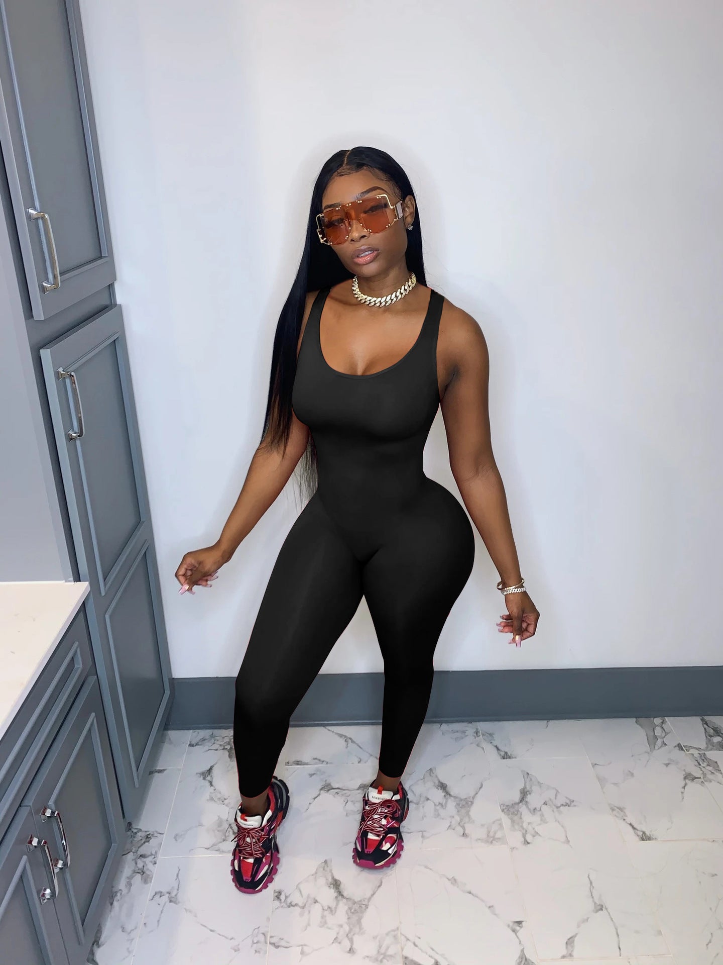 Sexy Casual Solid Sleeveless Slim Jumpsuit