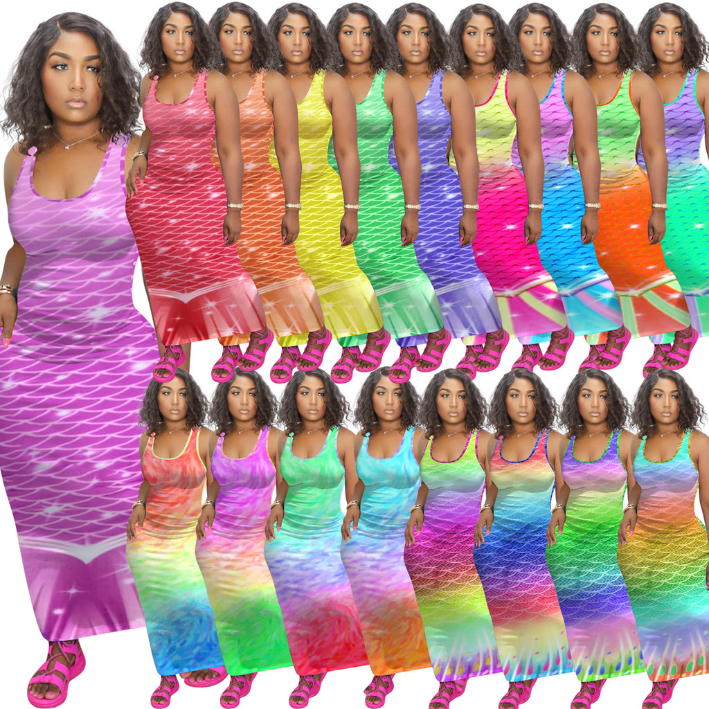 Sexy Casual Printed Sleeveless Maxi Dress