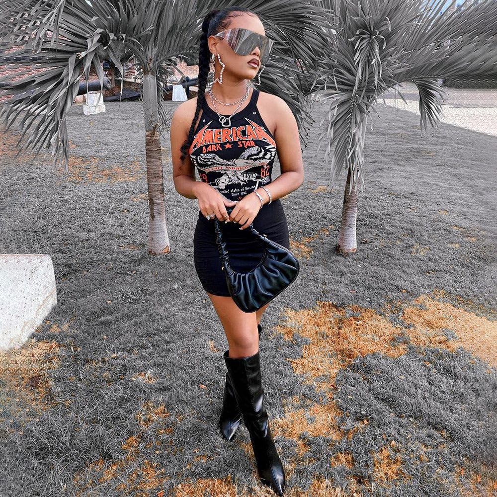 Sexy Printed Fashion Sleeveless Mini Dress