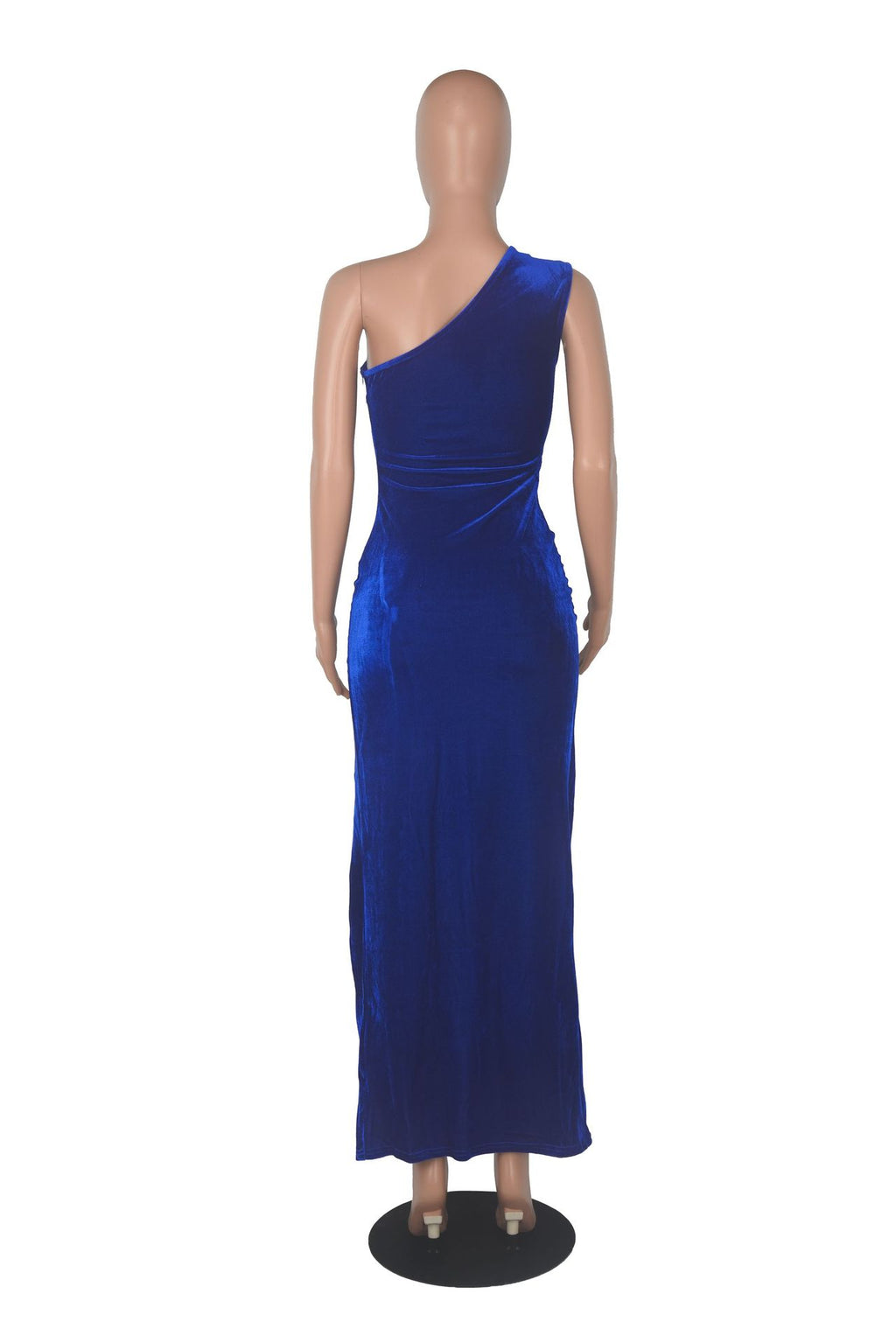 Sexy Sexy Velvet Sleeveless One Shoulder Split Maxi Dress
