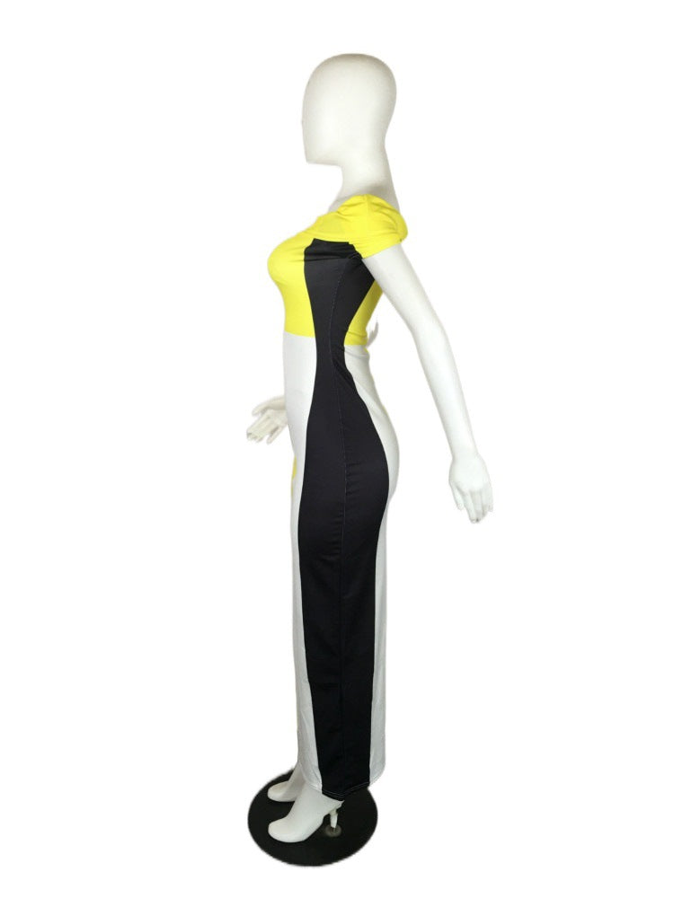Sexy Plus Size Sexy Slash Neck Slim Maxi Dress