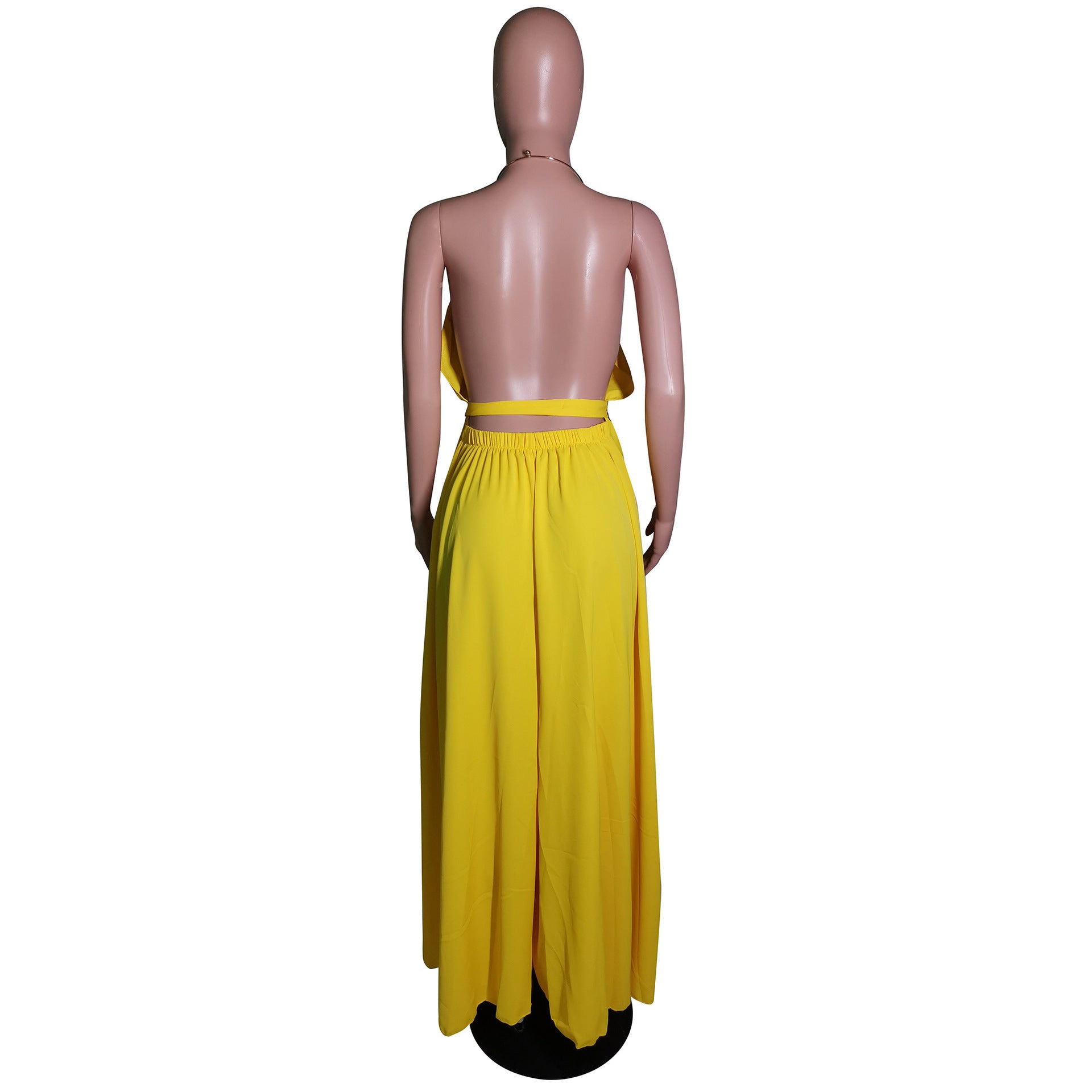 Sexy Sexy High Split Halter Maxi Dress