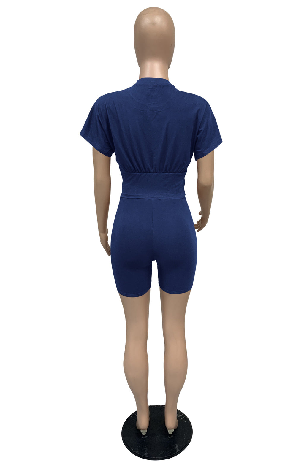 Sexy Casual Solid Short Sleeve Two Piece Shorts Set