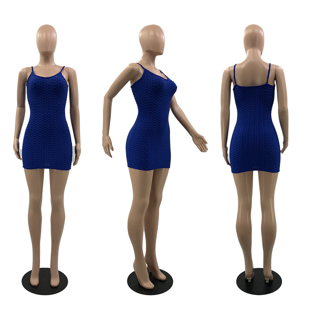 Sexy Solid Sleeveless Slim Mini Dress