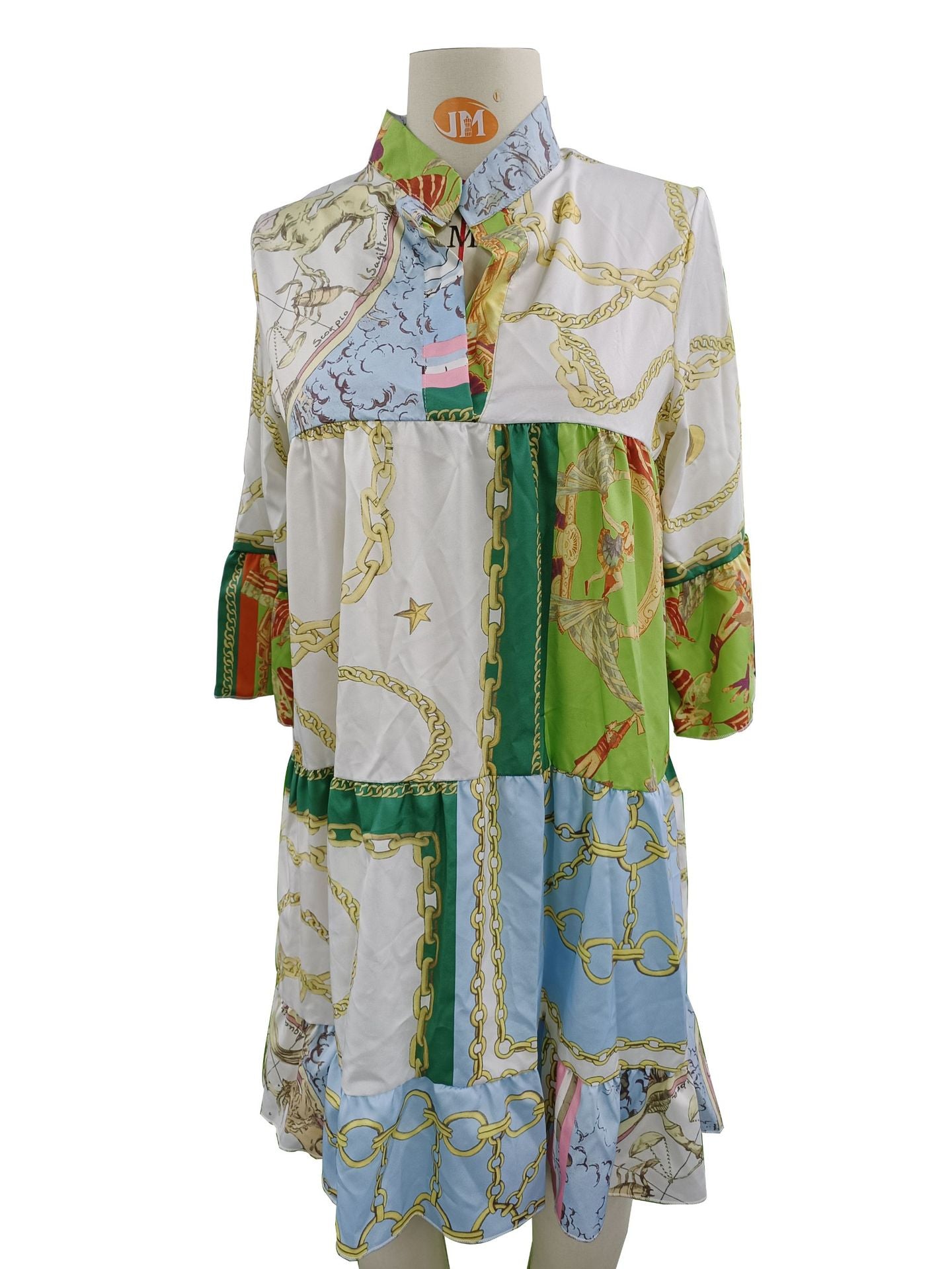 Sexy Plus Size Half Sleeve Loose Print Dress