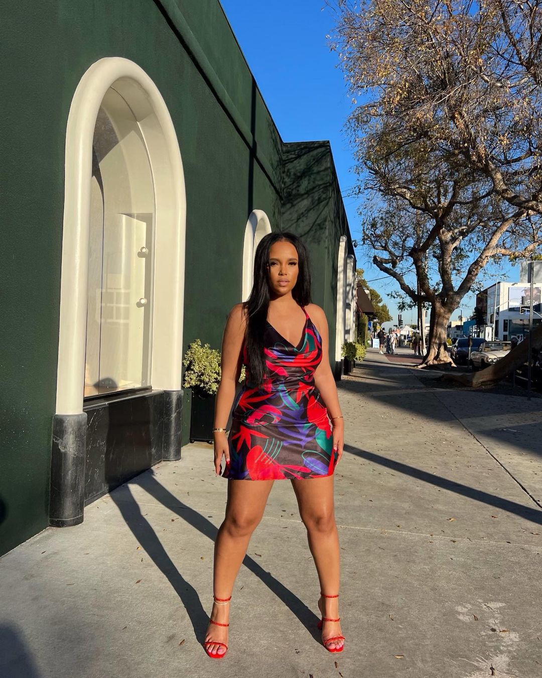 Sexy Sexy Printed Satin Halter Mini Dress