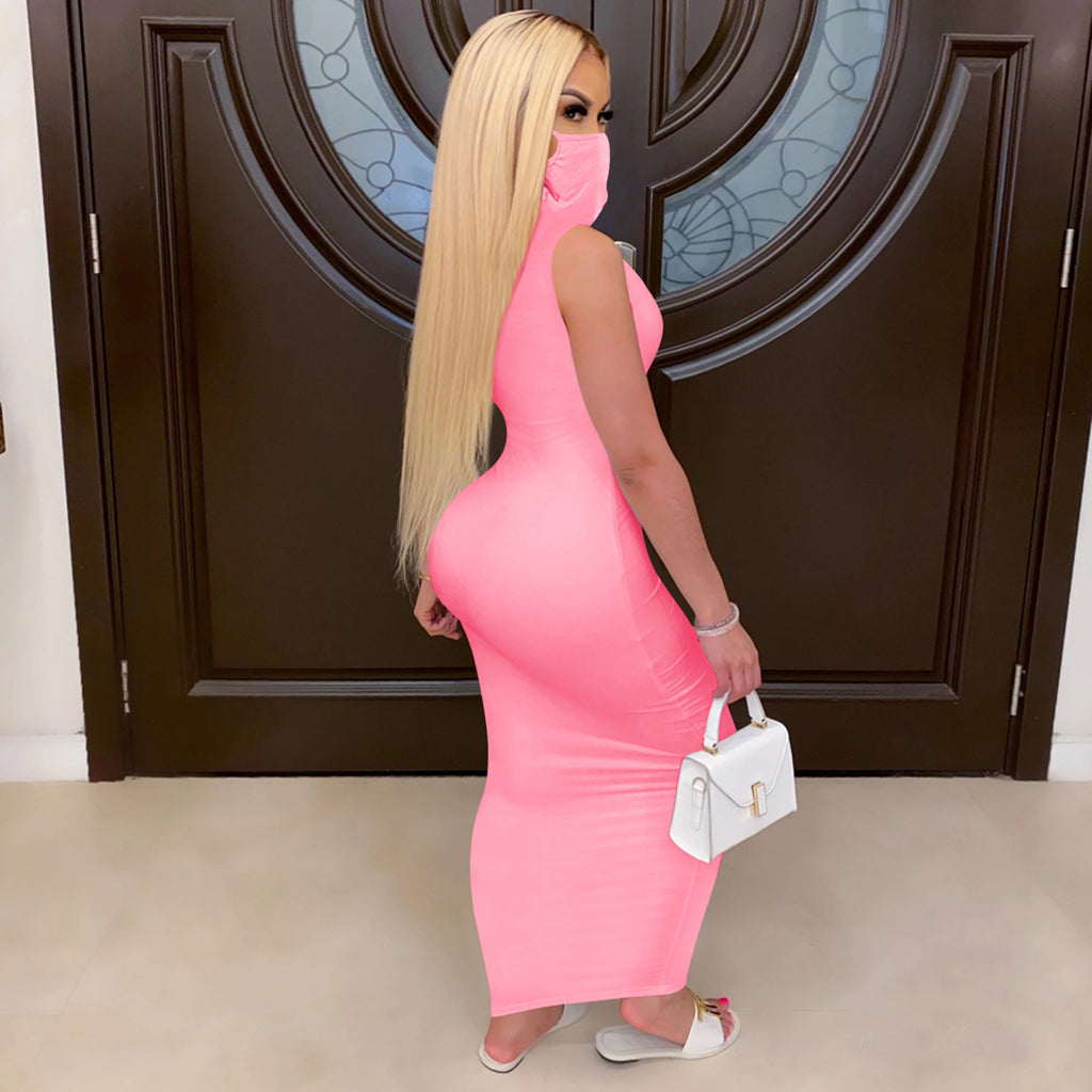 Sexy Letter Printed Sleeveless Maxi Dress