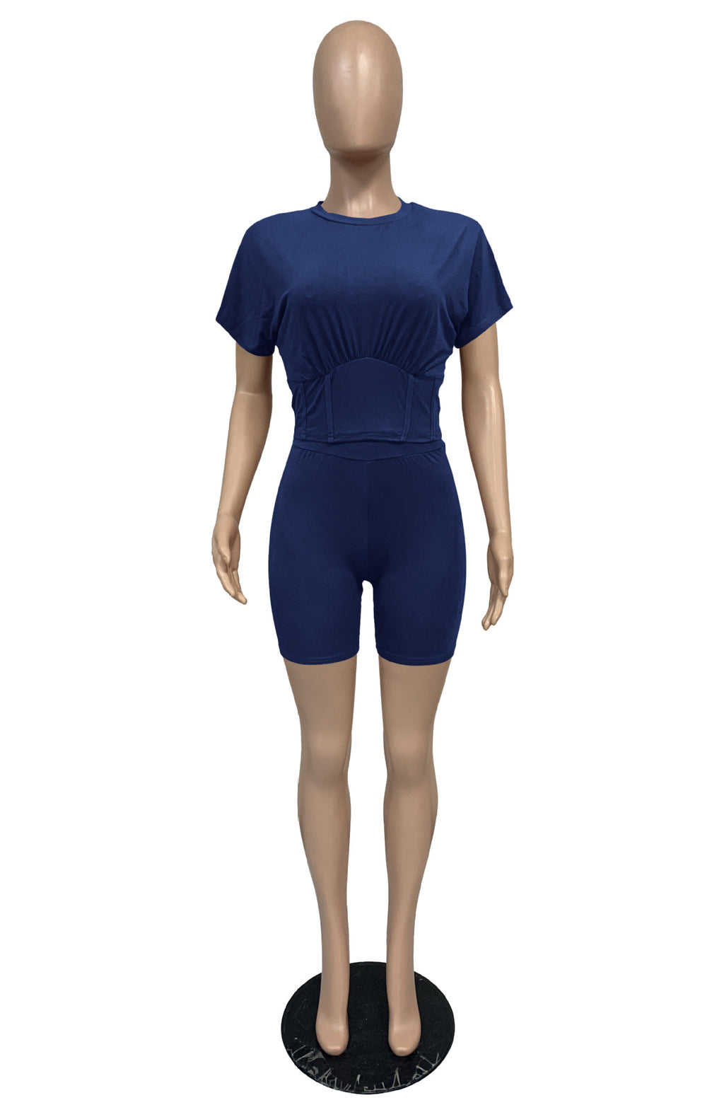 Sexy Casual Solid Short Sleeve Two Piece Shorts Set