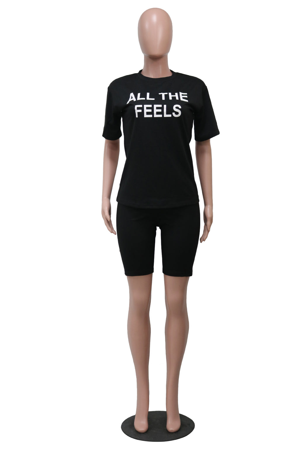 Sexy Casual O Neck T Shirt And Shorts Two Piece Set