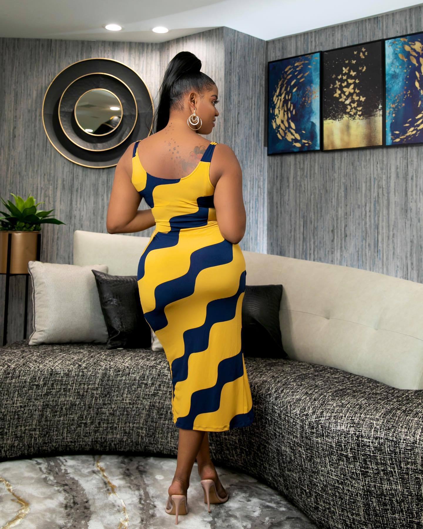 Sexy Sexy Printed Sleeveless Midi Dress