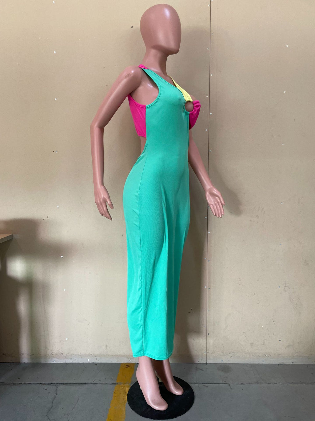 Sexy Sexy Multicolor Patchwork Slim Long Dress
