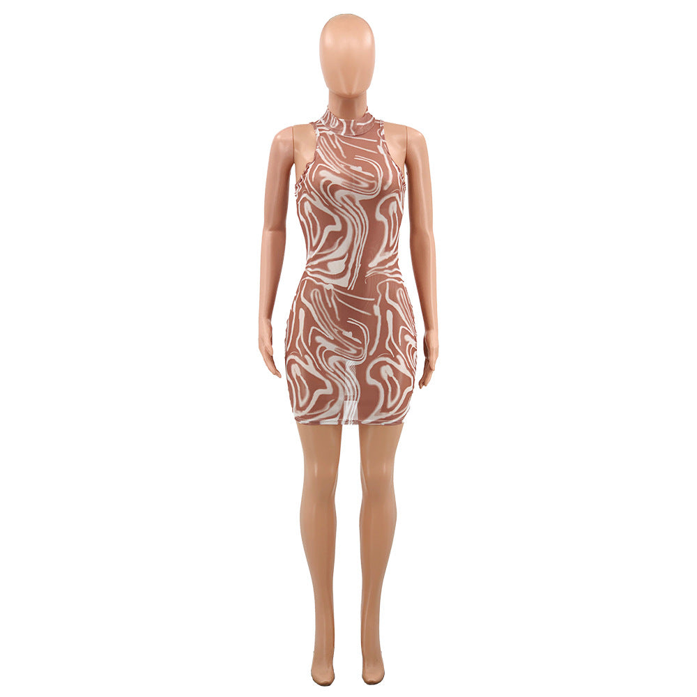 Sexy Sexy Printed Sleeveless Mini Dress