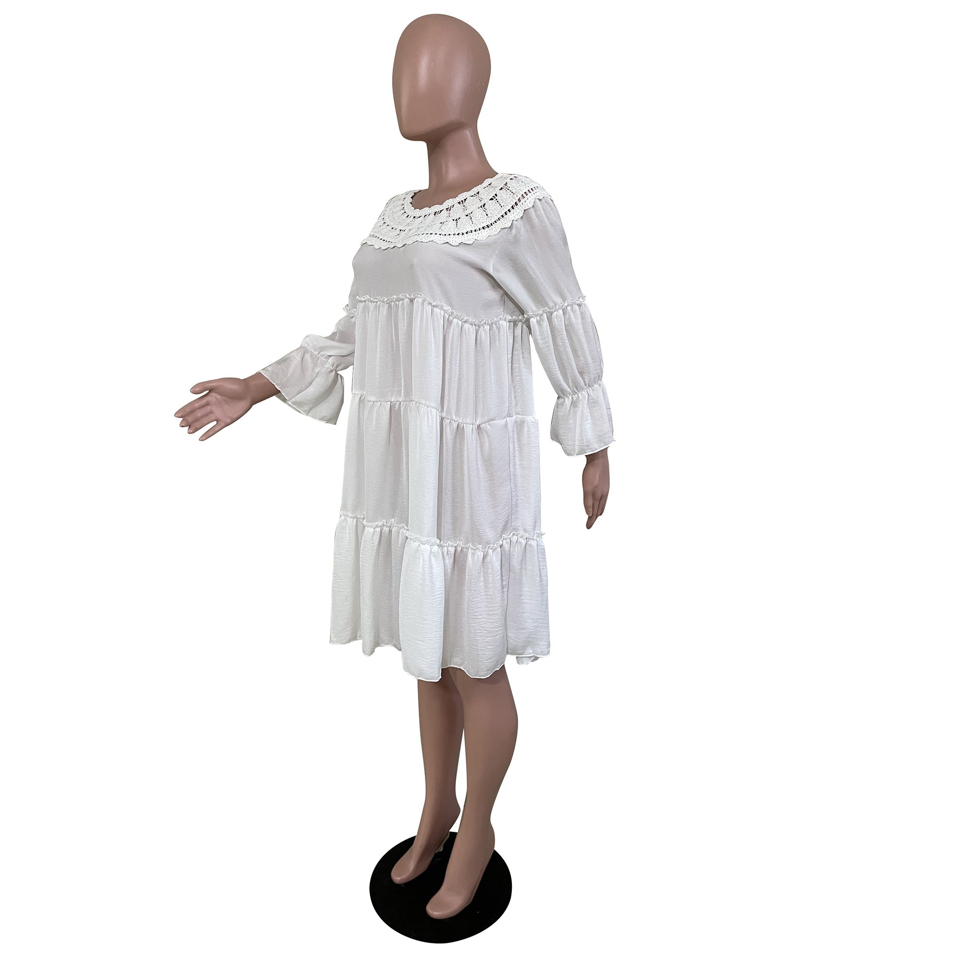 Sexy Solid 3/4 Sleeve Loose Dress