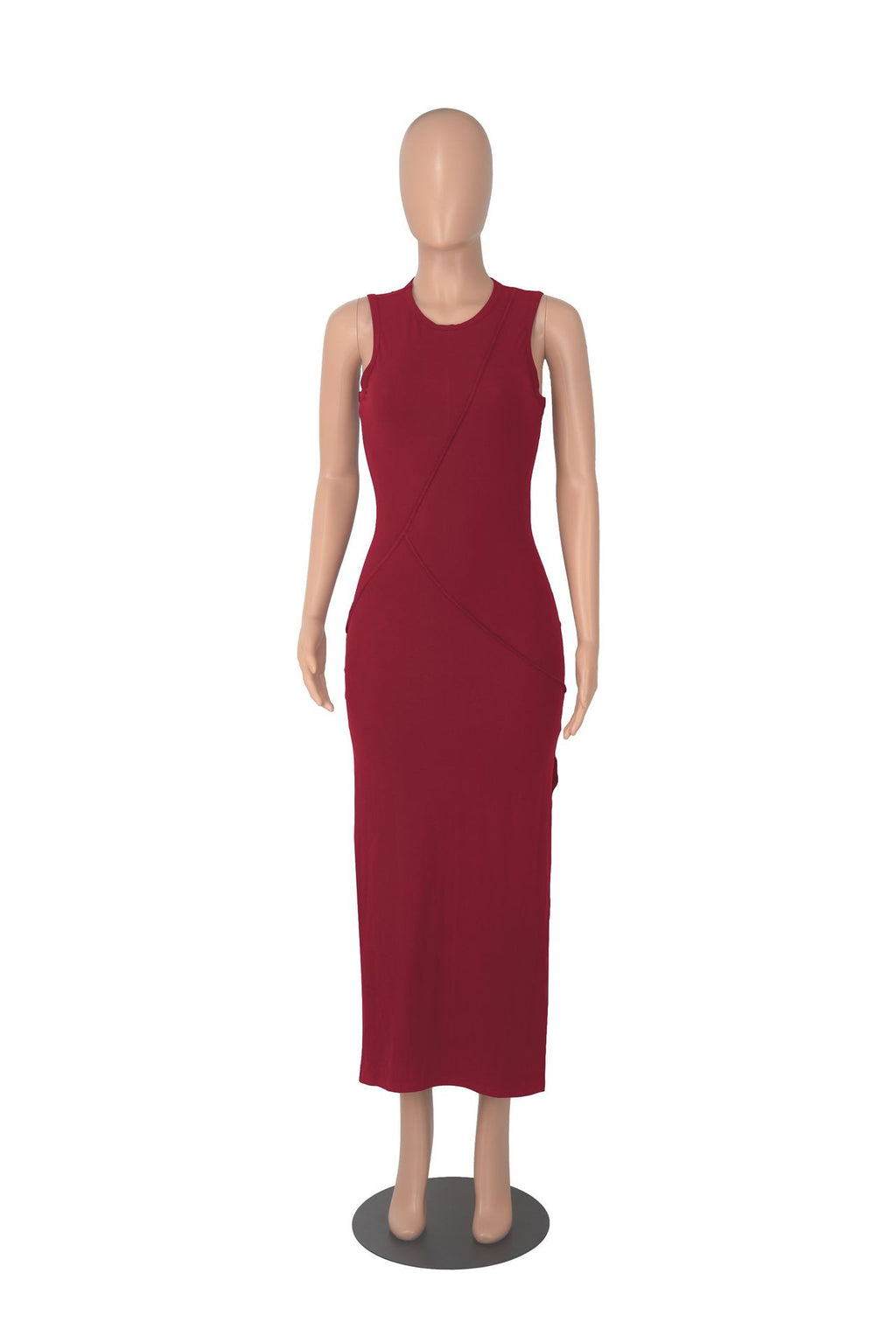 Sexy Solid Sleeveless Split Long Dress