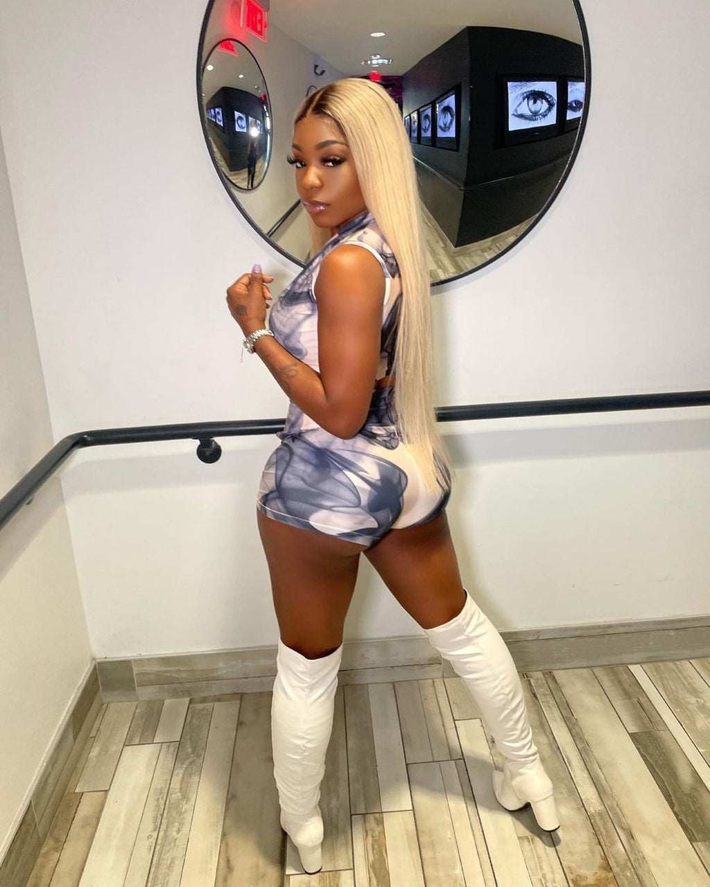 Sexy Sexy Printed Sleeveless Two Piece Shorts Set
