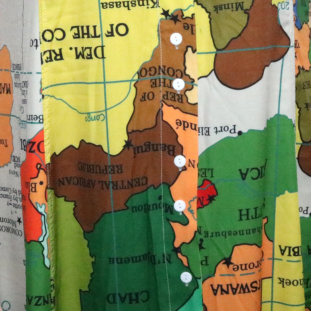 Sexy Plus Size Map Print Sleeveless Maxi Dress