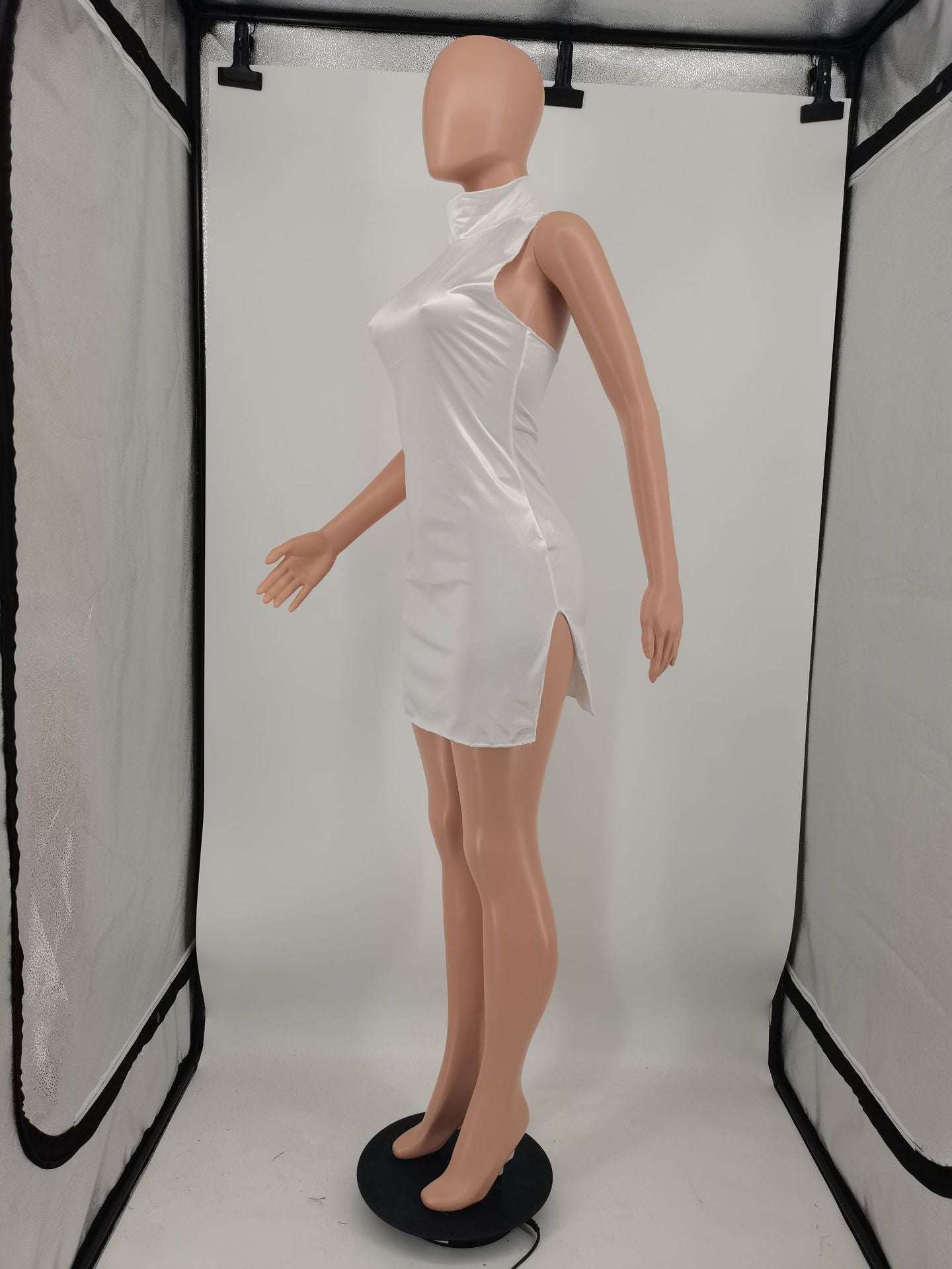 Sexy Sexy Solid Backless Mini Club Dress