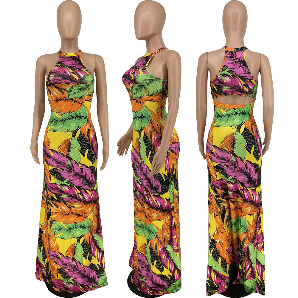Sexy Sexy Printed Sleeveless Maxi Dress