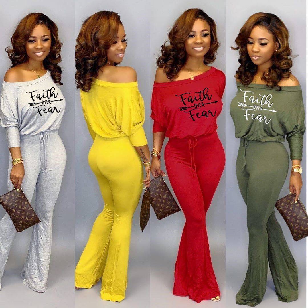 Sexy Casual Fashion Letter Print Jumpsuit