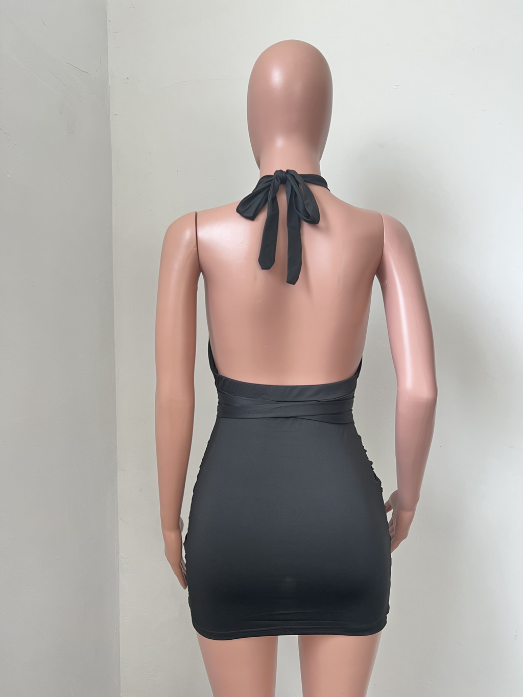 Sexy Sexy Halter Backless Hollow Out Bandage Mini Dress