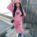 Sexy Padded Thick Hooded Sweatshirt Pants Casual Sports Set