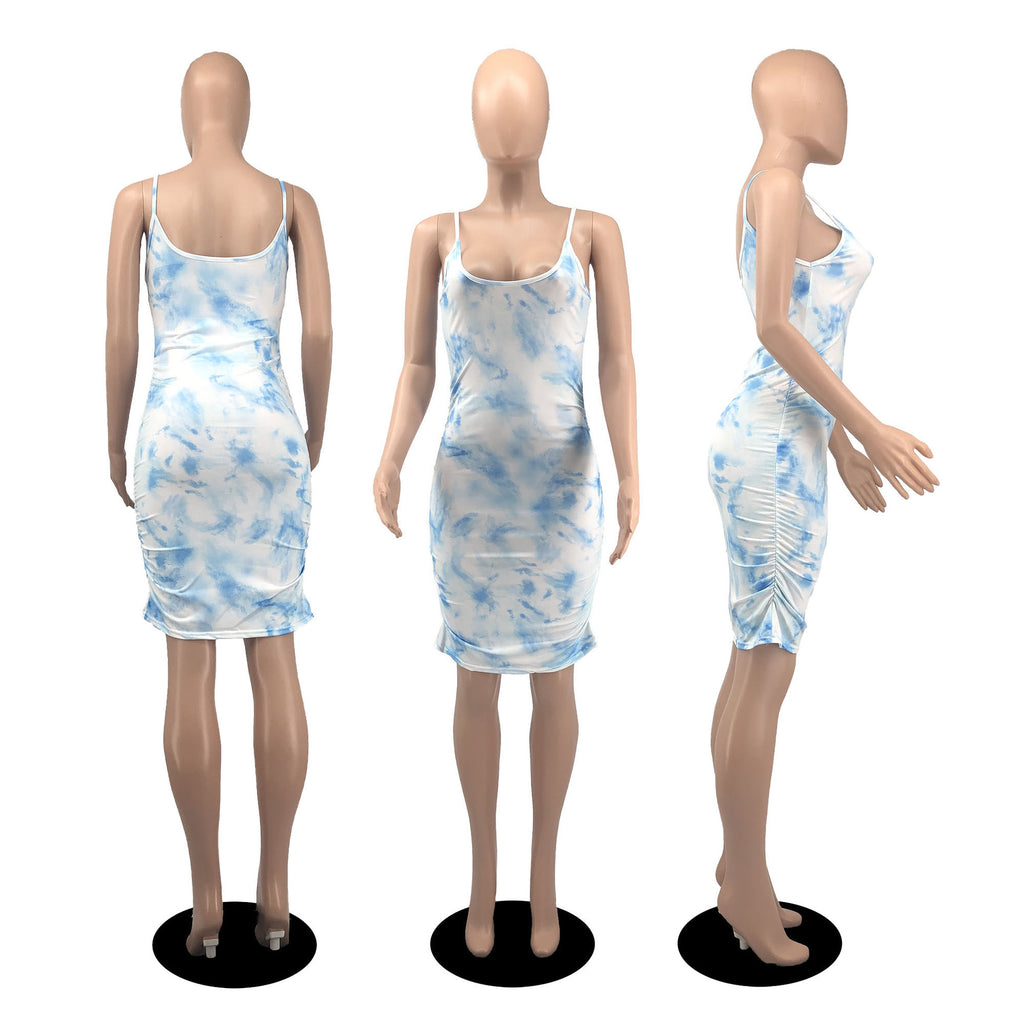 Sexy Sexy Printed Sleeveless Sling Bodycon Dress