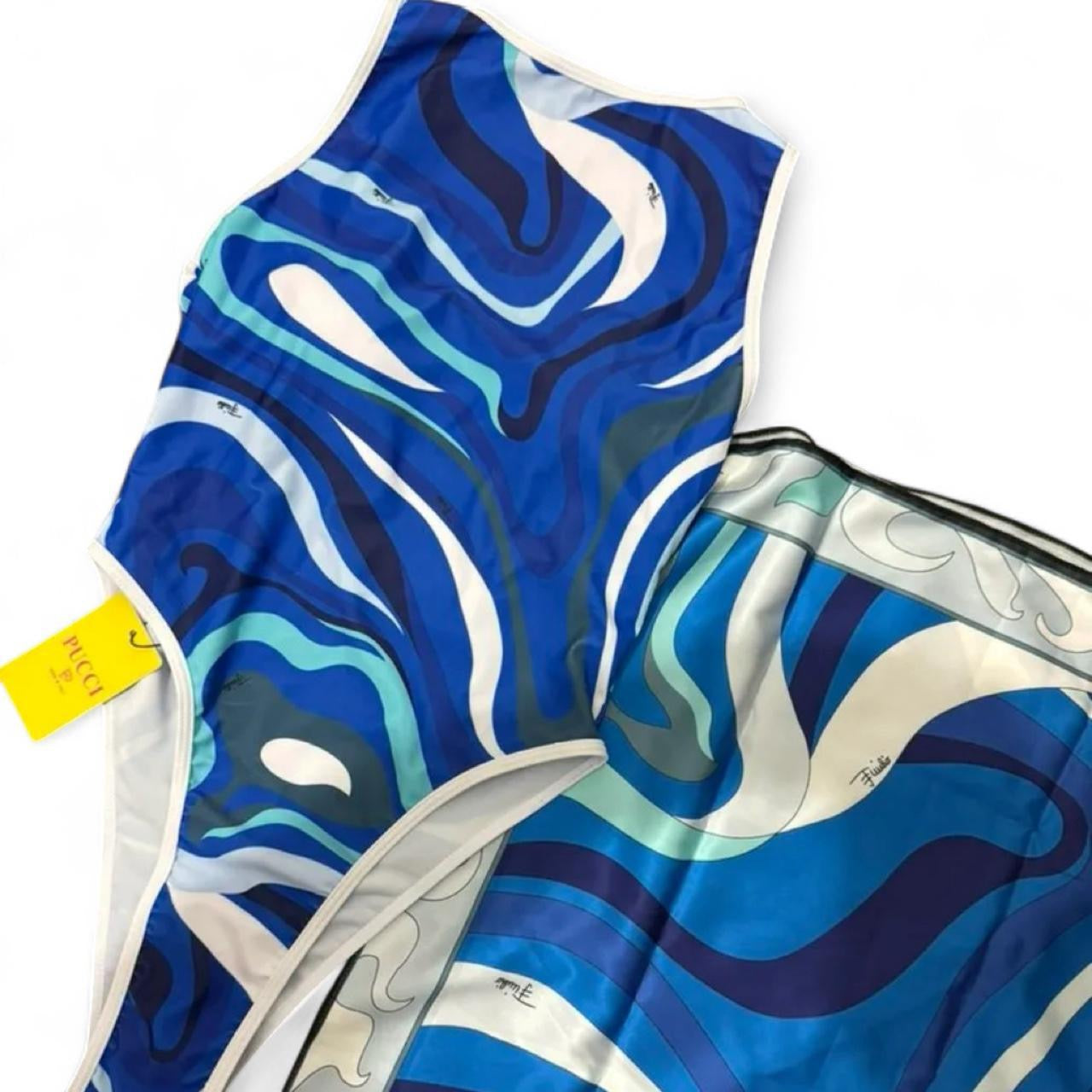 Pucci one piece swimsuit with Scarf wrap and tags