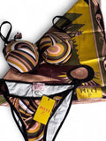 Pucci Bikini Push Up Bra 2Piece Set with Scarf