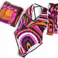 Pucci one piece swimsuit with Scarf wrap, Hair Tie and tags.