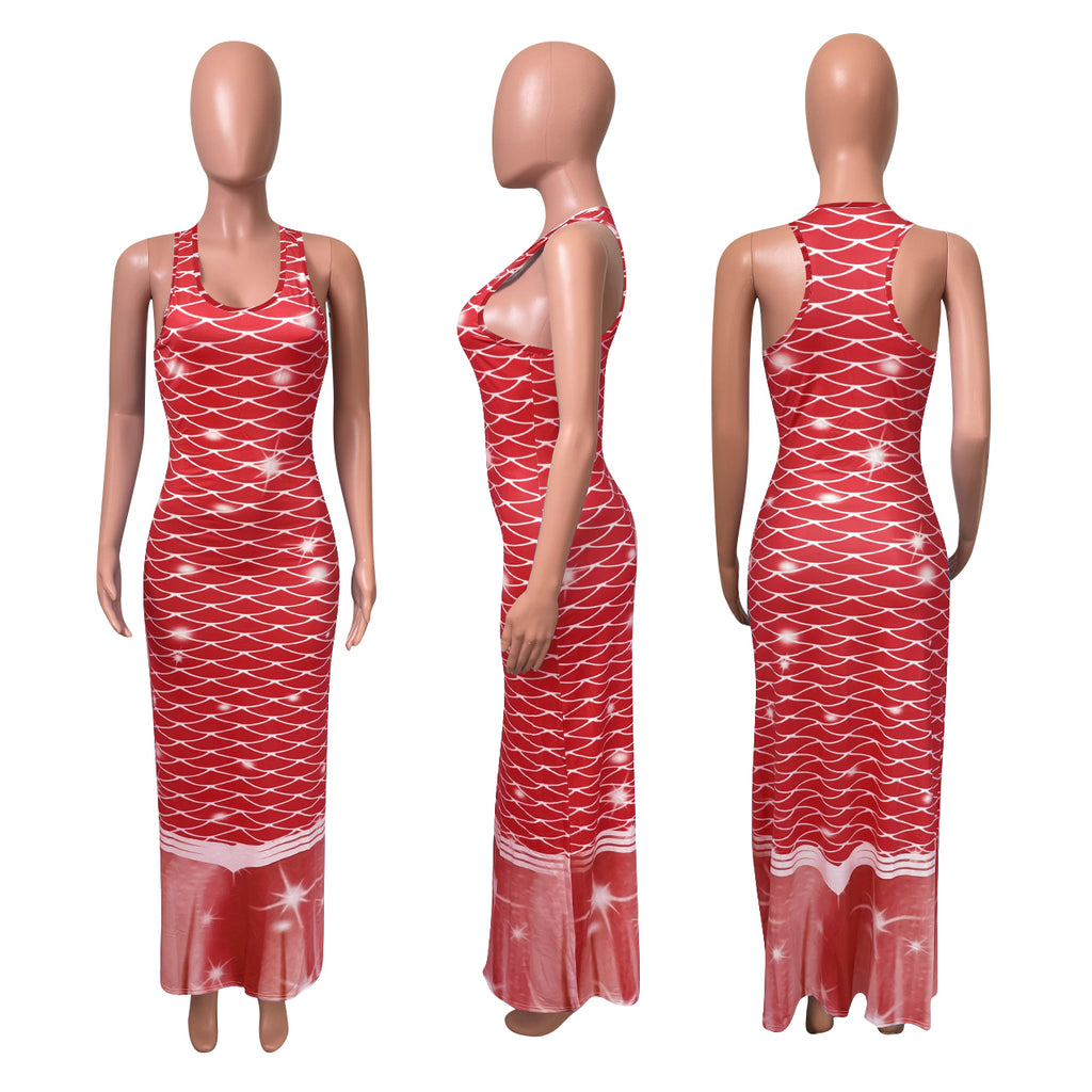 Sexy Casual Printed Sleeveless Maxi Dress