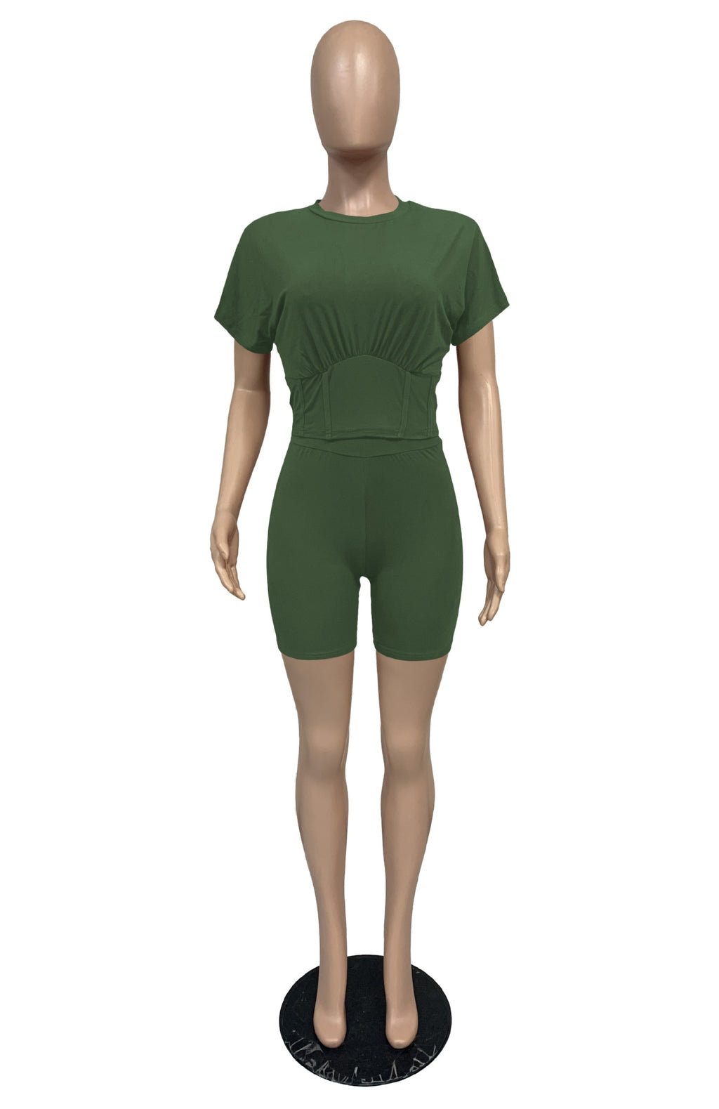 Sexy Casual Solid Short Sleeve Two Piece Shorts Set