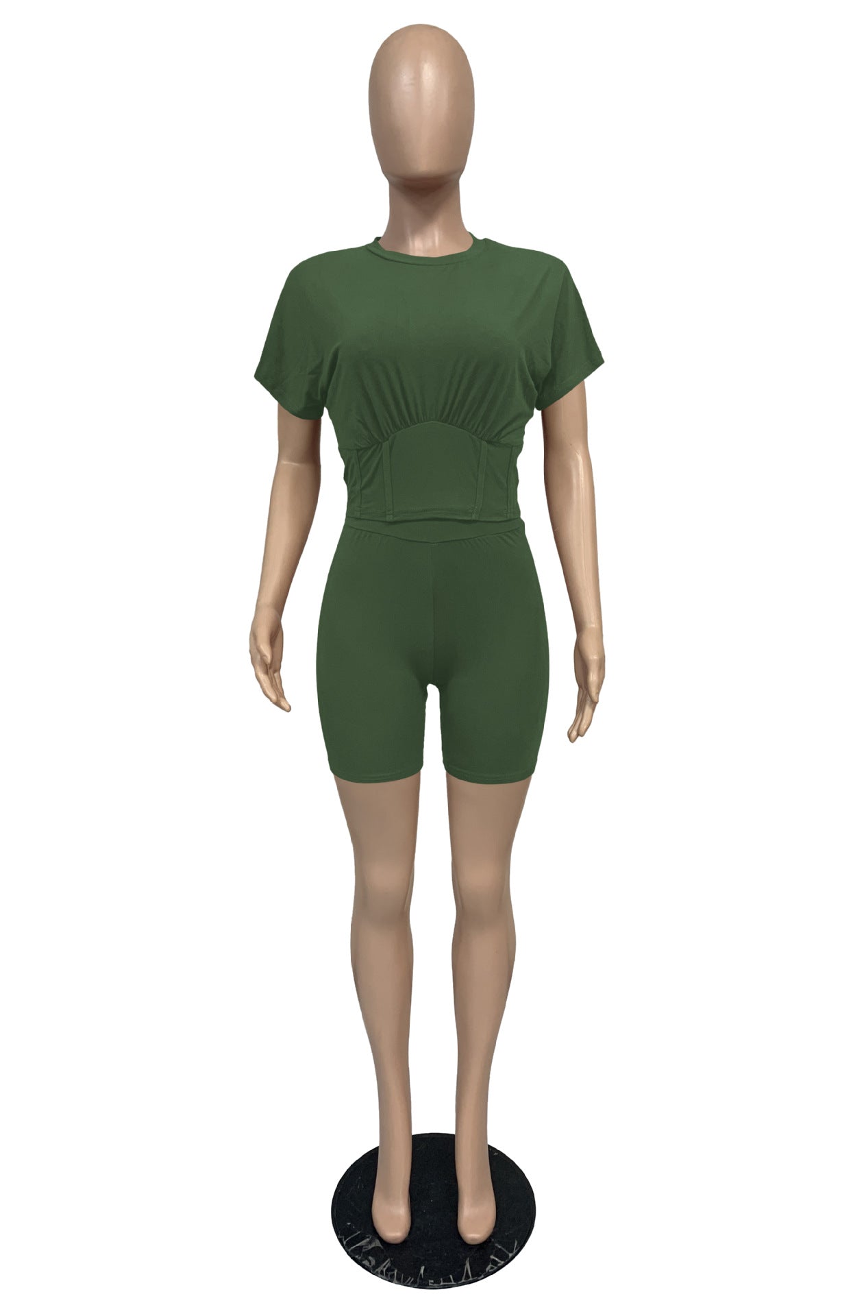 Sexy Casual Solid Short Sleeve Two Piece Shorts Set
