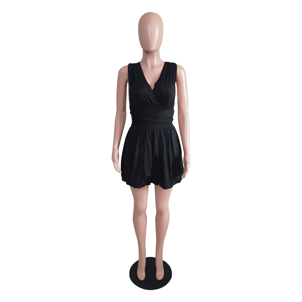 Sexy Solid Sexy Backless Mini Dress