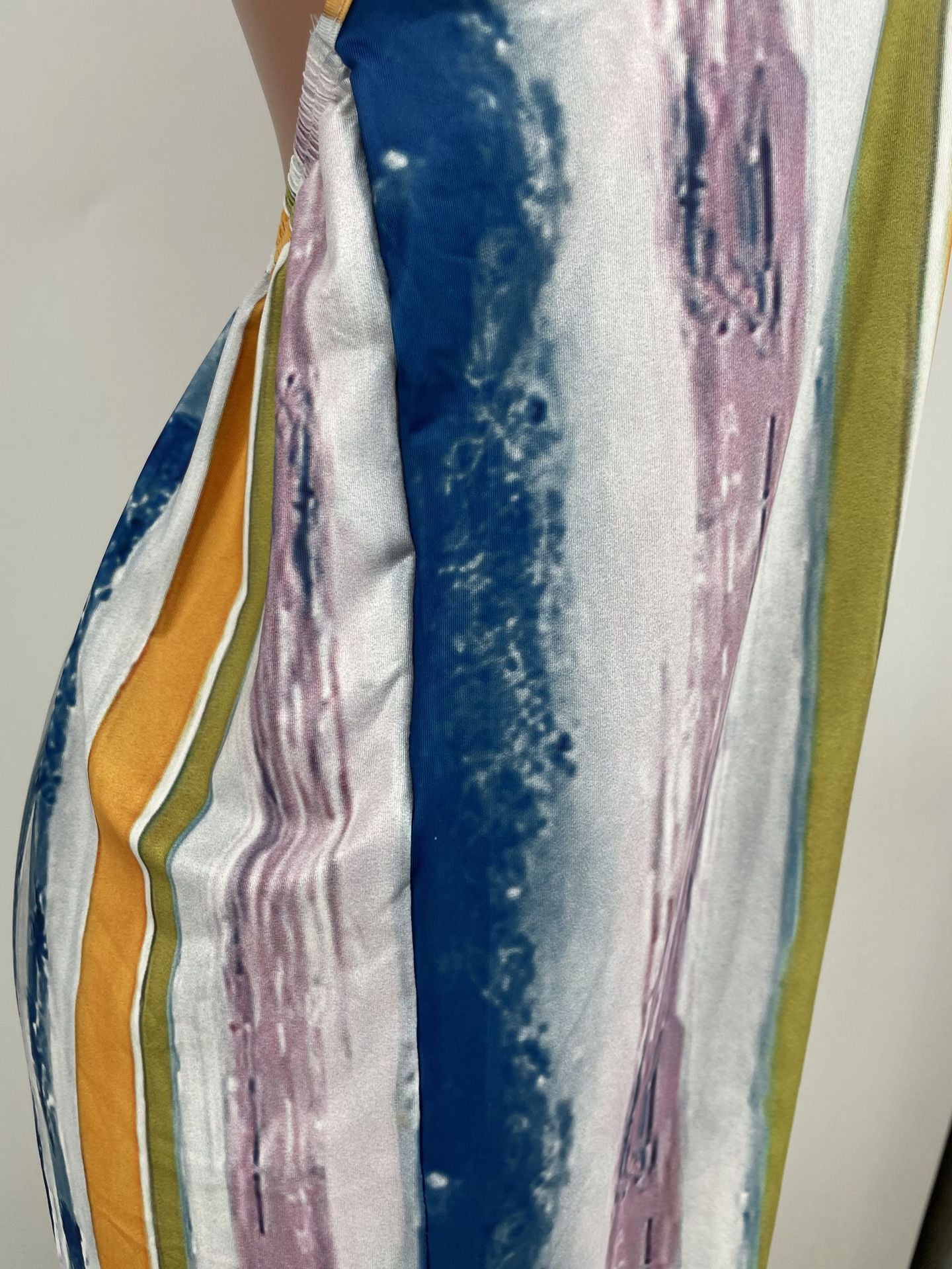 Sexy Tie Dye Print Halter Backless Loose Jumpsuit