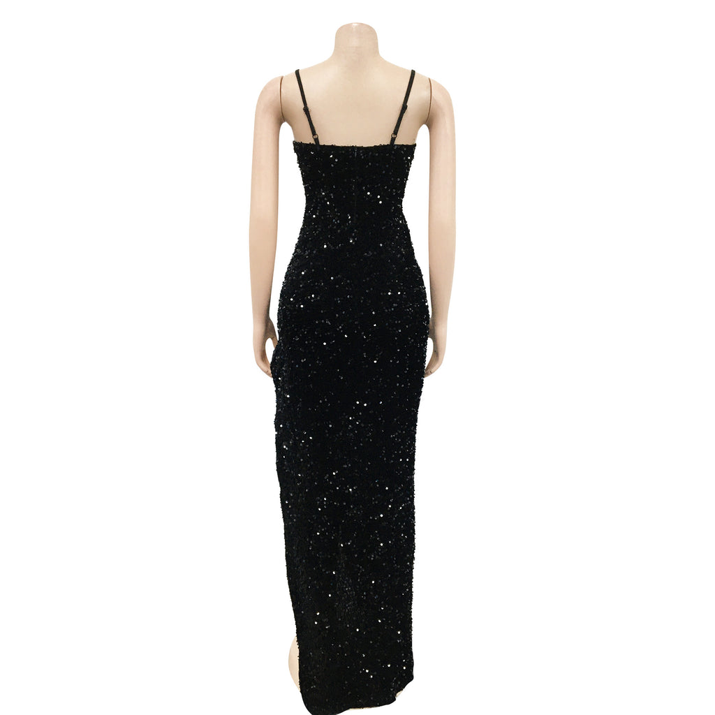Sexy Sexy Sequin High Split Sling Long Evening Dress