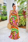 Sexy Sexy Printed Sleeveless Maxi Dress