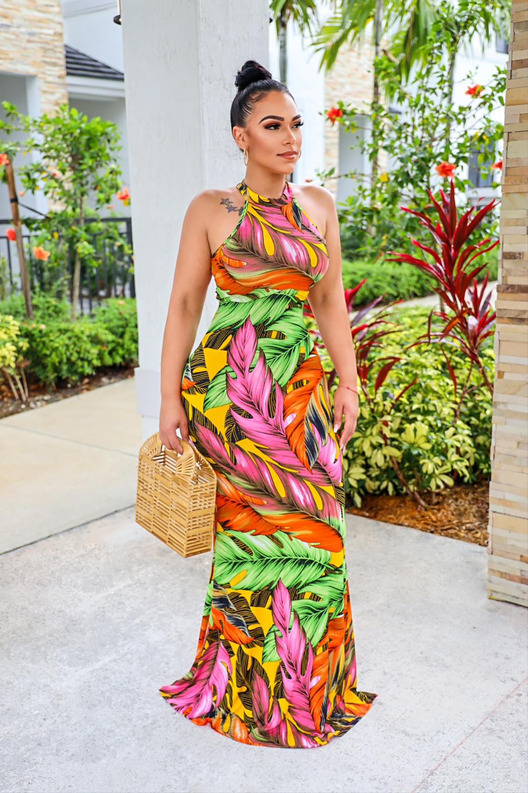 Sexy Sexy Printed Sleeveless Maxi Dress