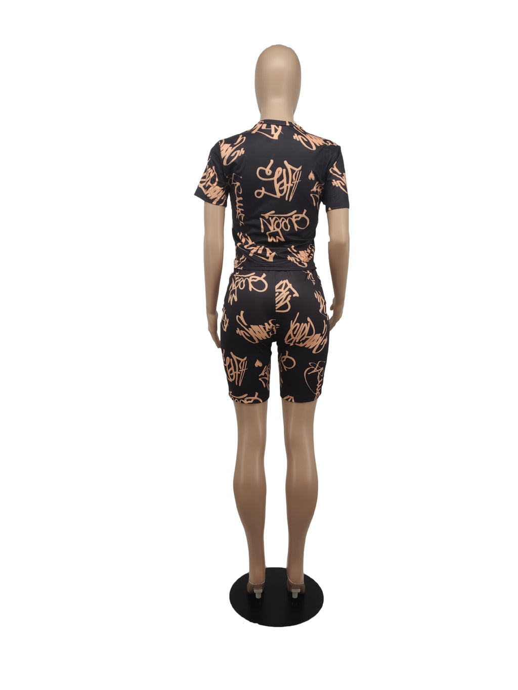 Sexy Casual Printed Short Sleeve Two Piece Sets