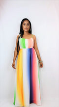 Sexy Gradient Sleeveless Strap Maxi Dress