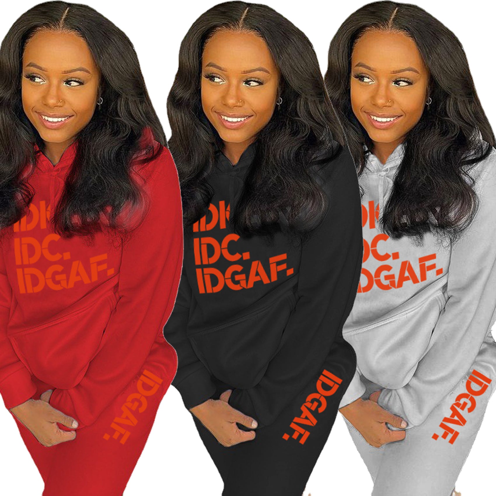 Sexy Plus Size Casual Print Hooded Sweatshirt Pant Two Piece Set