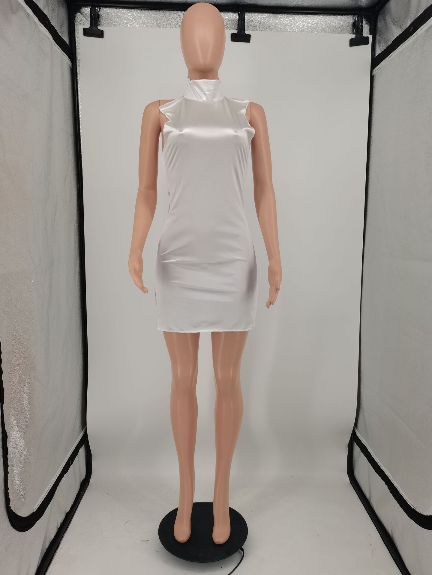 Sexy Sexy Solid Backless Mini Club Dress