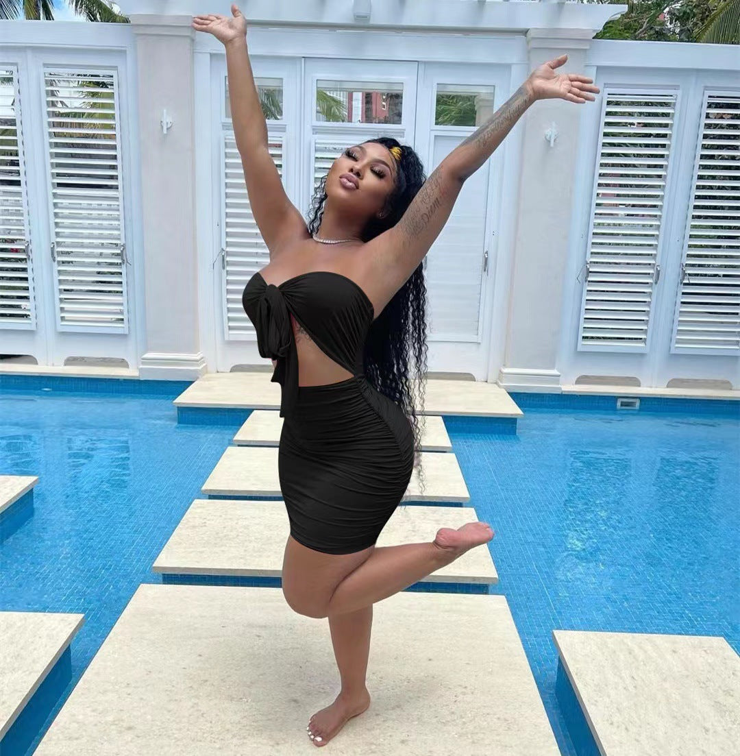 Sexy Plus Size Sexy Strapless Bodycon Mini Dress