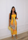 Sexy Sexy Printed Strapless Maxi Dress